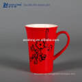 Blumendruck Rote Farbe Heller Bone China Sublimation Becher